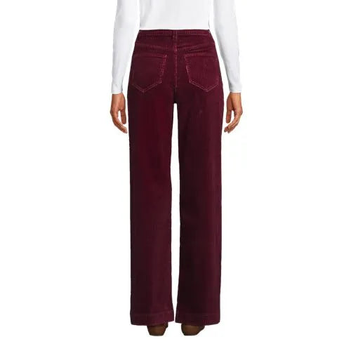 Women's High Rise Wide Leg Corduroy Pants