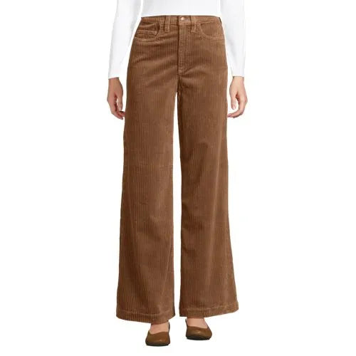 Women's High Rise Wide Leg Corduroy Pants