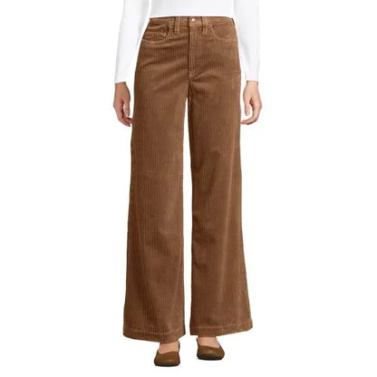 Women's High Rise Wide Leg Corduroy Pants
