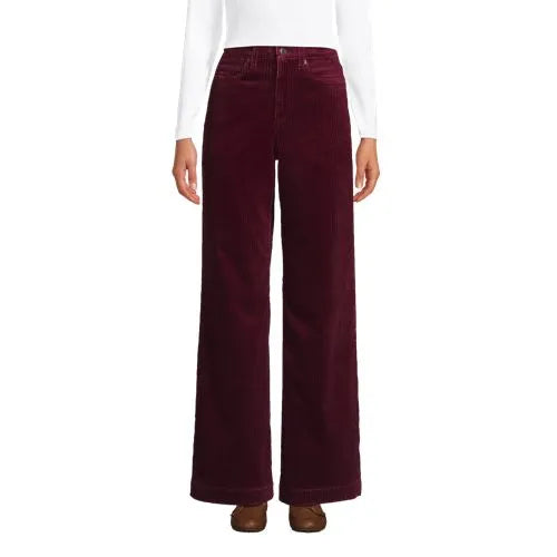 Women's High Rise Wide Leg Corduroy Pants