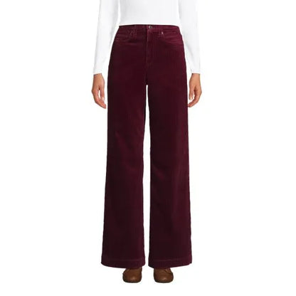 Women's High Rise Wide Leg Corduroy Pants