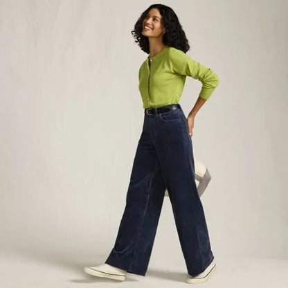 Women's High Rise Wide Leg Corduroy Pants