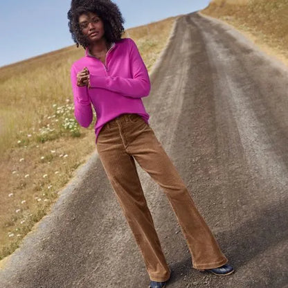 Women's High Rise Wide Leg Corduroy Pants