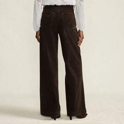 Women's High Rise Wide Leg Corduroy Pants