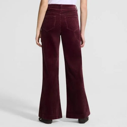 Women's High Rise Wide Leg Corduroy Pants