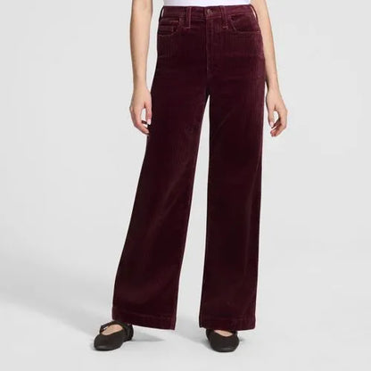 Women's High Rise Wide Leg Corduroy Pants