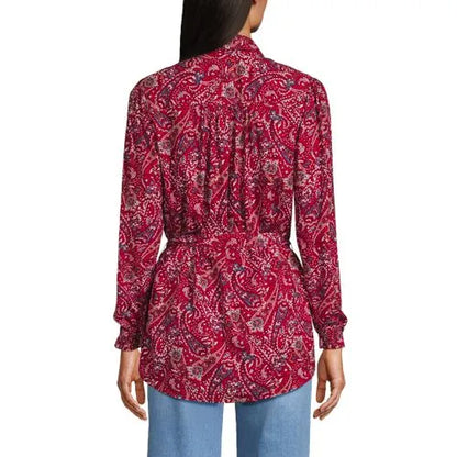 Women's Rayon Tie Waist Shirt