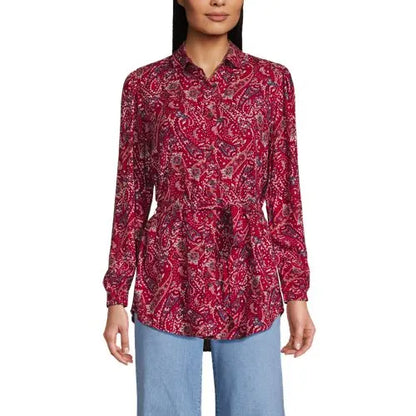 Women's Rayon Tie Waist Shirt