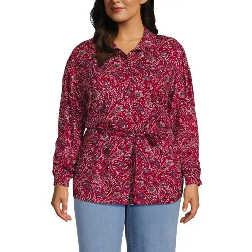 Women's Rayon Tie Waist Shirt