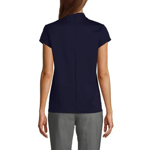 Women's Knit Mini Mock Cap Sleeve Top