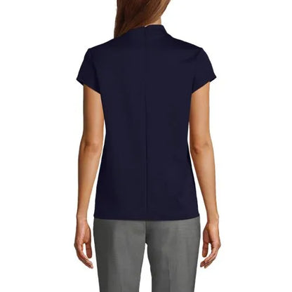 Women's Knit Mini Mock Cap Sleeve Top