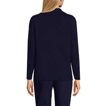 Women's Notch Collar One Button Sweater Blazer