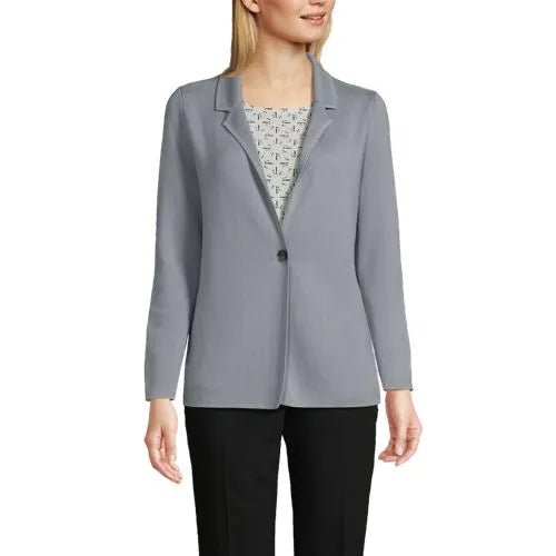 Women's Notch Collar One Button Sweater Blazer