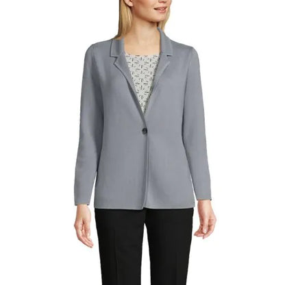 Women's Notch Collar One Button Sweater Blazer