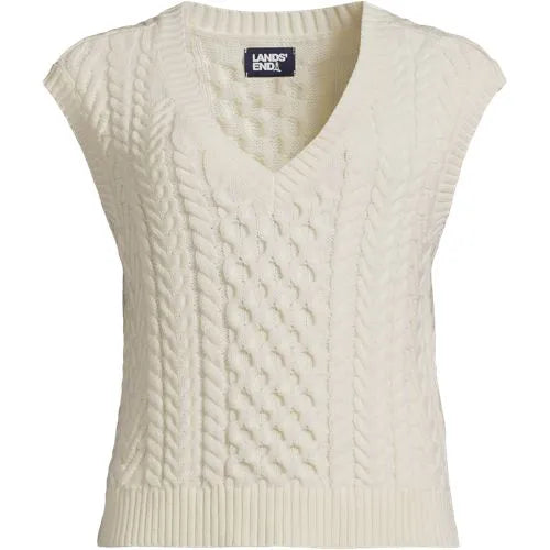 Women's Plus Size Cable Vest Sweater