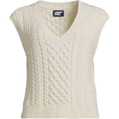 Women's Plus Size Cable Vest Sweater