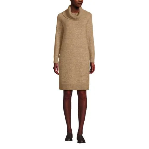 Women's Cozy Lofty Cowl Neck Sweater Dress