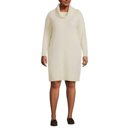 Women's Cozy Lofty Cowl Neck Sweater Dress