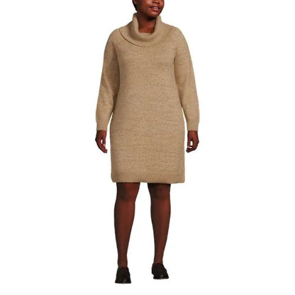 Women's Cozy Lofty Cowl Neck Sweater Dress