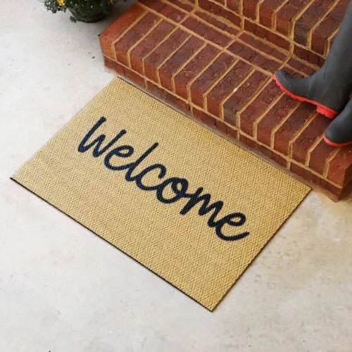 Matterly Neighburly Doormat Script Welcome