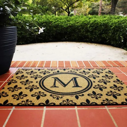 Matterly Neighburly Monogrammed Doormat Fleur Field