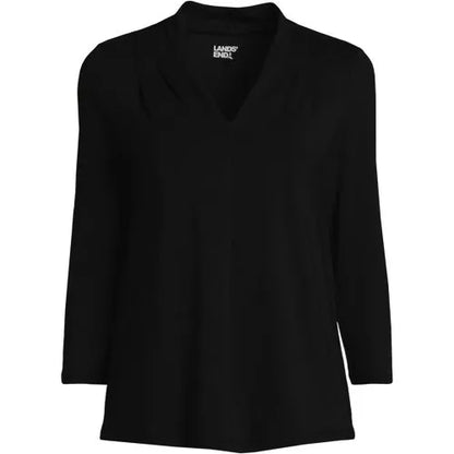 Women's 3/4 Sleeve Light Weight Jersey V-neck Top
