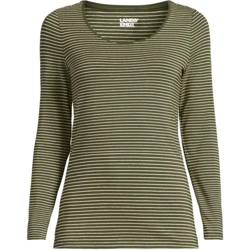 Women's Lightweight Jersey Skimming Long Sleeve Scoop Neck T-shirt