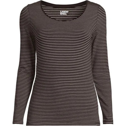 Women's Lightweight Jersey Skimming Long Sleeve Scoop Neck T-shirt