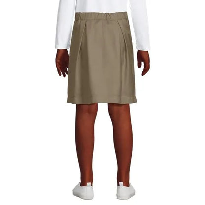 Girls Solid Pleated Skort Top of Knee