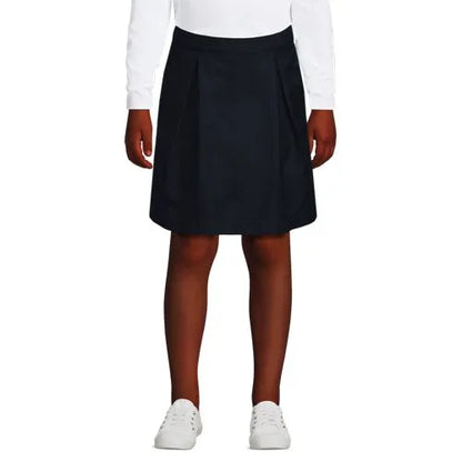 Girls Solid Pleated Skort Top of Knee