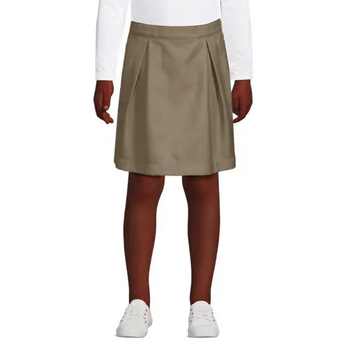 Girls Solid Pleated Skort Top of Knee