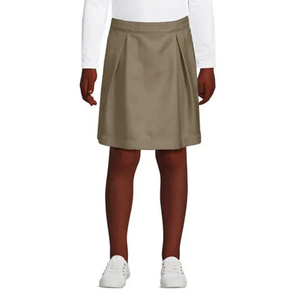 Girls Solid Pleated Skort Top of Knee