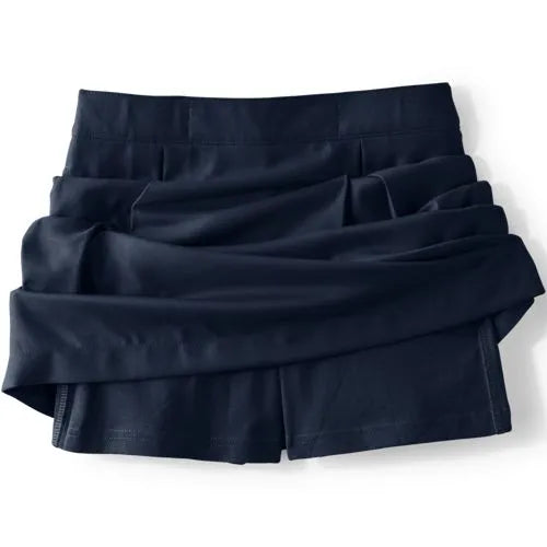 Girls Solid Pleated Skort Top of Knee