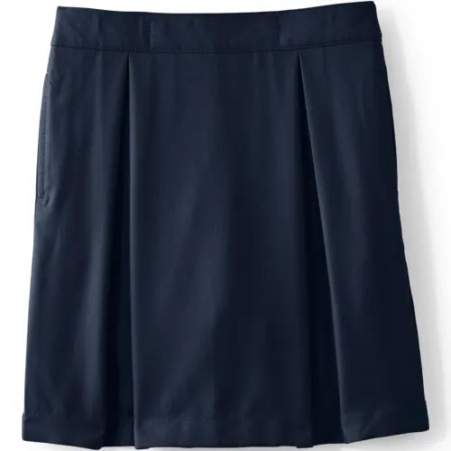 Girls Solid Pleated Skort Top of Knee