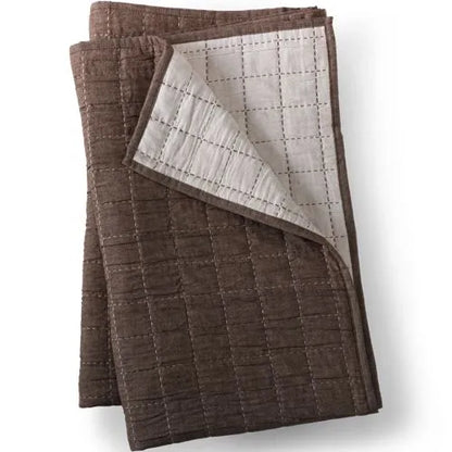 Essential Cotton Windowpane Reversible Bed Blanket