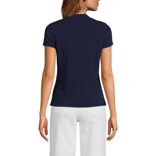 Women's Lightweight Jersey Button Pintuck Top