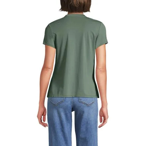 Women's Lightweight Jersey Button Pintuck Top