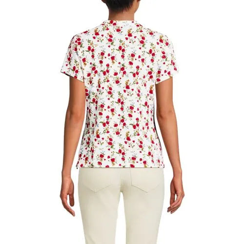 Women's Lightweight Jersey Button Pintuck Top