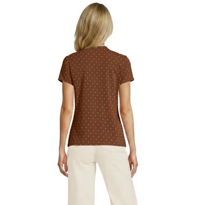 Women's Lightweight Jersey Button Pintuck Top