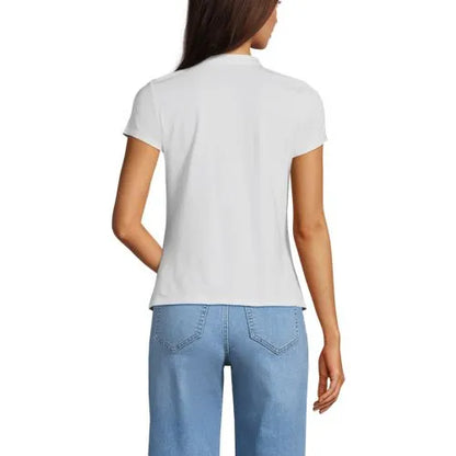 Women's Lightweight Jersey Button Pintuck Top