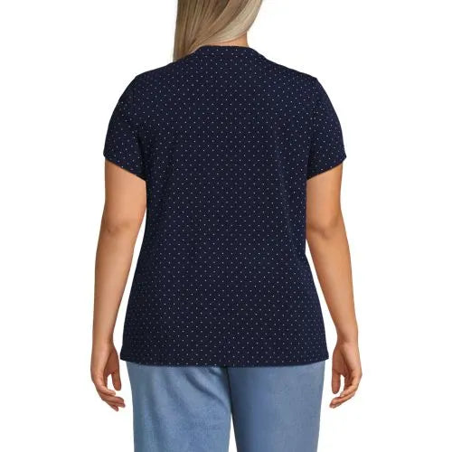 Women's Lightweight Jersey Button Pintuck Top