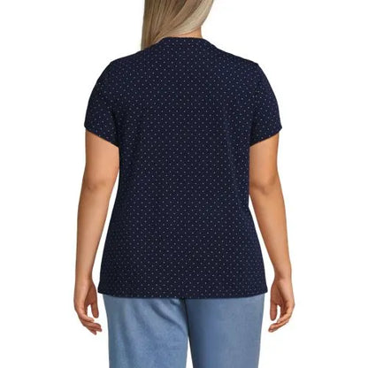 Women's Lightweight Jersey Button Pintuck Top