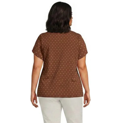 Women's Lightweight Jersey Button Pintuck Top