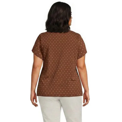 Women's Lightweight Jersey Button Pintuck Top