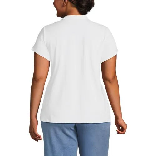 Women's Lightweight Jersey Button Pintuck Top
