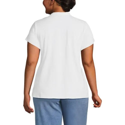 Women's Lightweight Jersey Button Pintuck Top