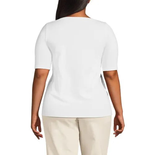Women's Plus Size Supima Boatneck Top
