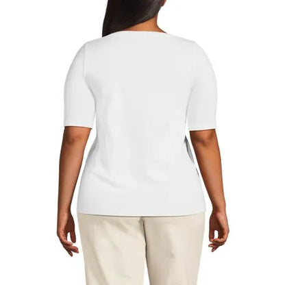 Women's Plus Size Supima Boatneck Top