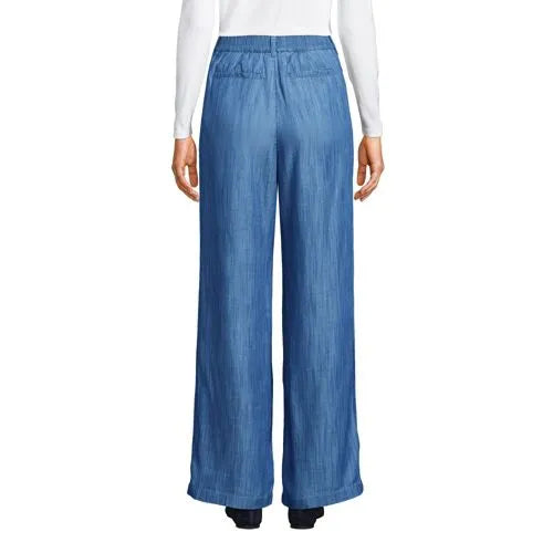 Women's High Rise TENCEL™ Fiber Pleated Wide Leg Pants