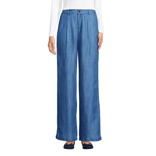 Women's High Rise TENCEL™ Fiber Pleated Wide Leg Pants